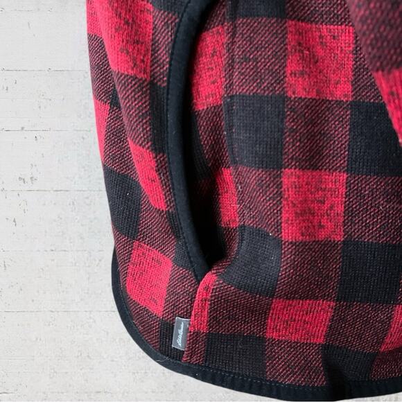 Eddie Bauer Women’s Buffalo Plaid Pullover Sweater Jacket Size Medium Cabincore - Picture 5 of 13